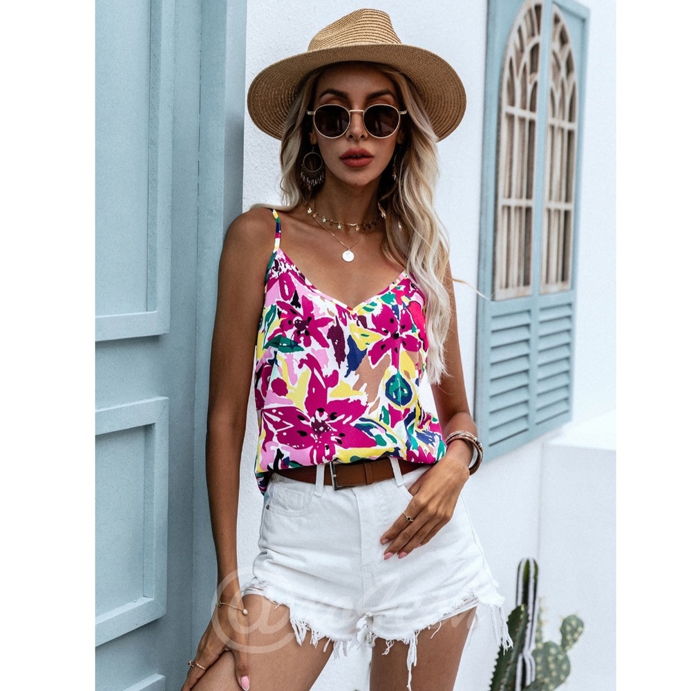 Floral Print Cami Top - Picture 1 of 6